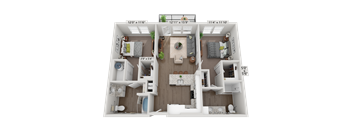 Floor plan image of B2, 2-bedroom apartment