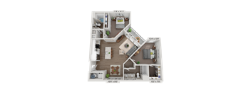 Floor plan image of B3, 2-bedroom apartment