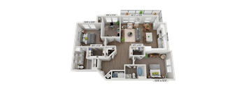 Floor plan image of B4, 2-bedroom apartment