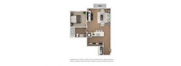Floor plan image of A2, 1-bedroom apartment