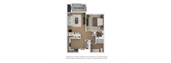 Floor plan image of A3, 1-bedroom apartment