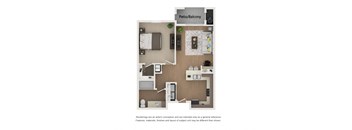 Floor plan image of A4, 1-bedroom apartment