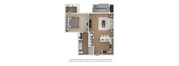 Floor plan image of A5, 1-bedroom apartment