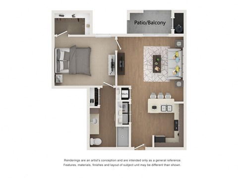 Floor plan image of A5, 1-bedroom apartment