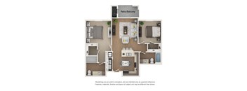 Floor plan image of B1, 2-bedroom apartment
