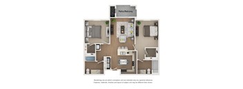 Floor plan image of B2, 2-bedroom apartment