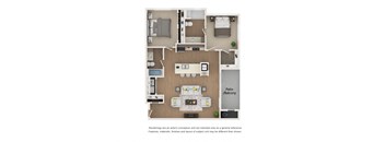 Floor plan image of B3, 2-bedroom apartment