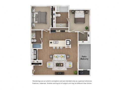 Floor plan image of B3, 2-bedroom apartment