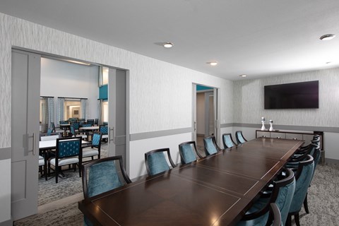 a conference room at a senior apartment community