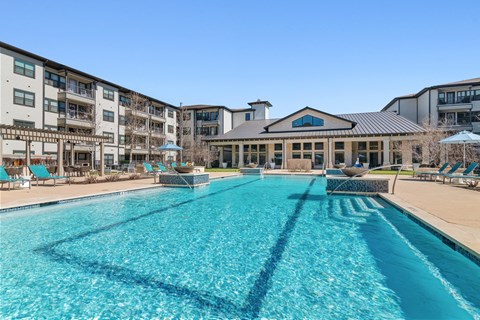 a resort-style pool at a senior apartment community