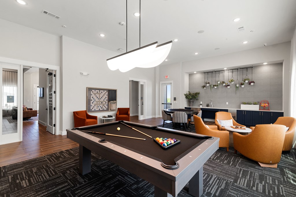 the preserve at ballantyne commons pool table and living room