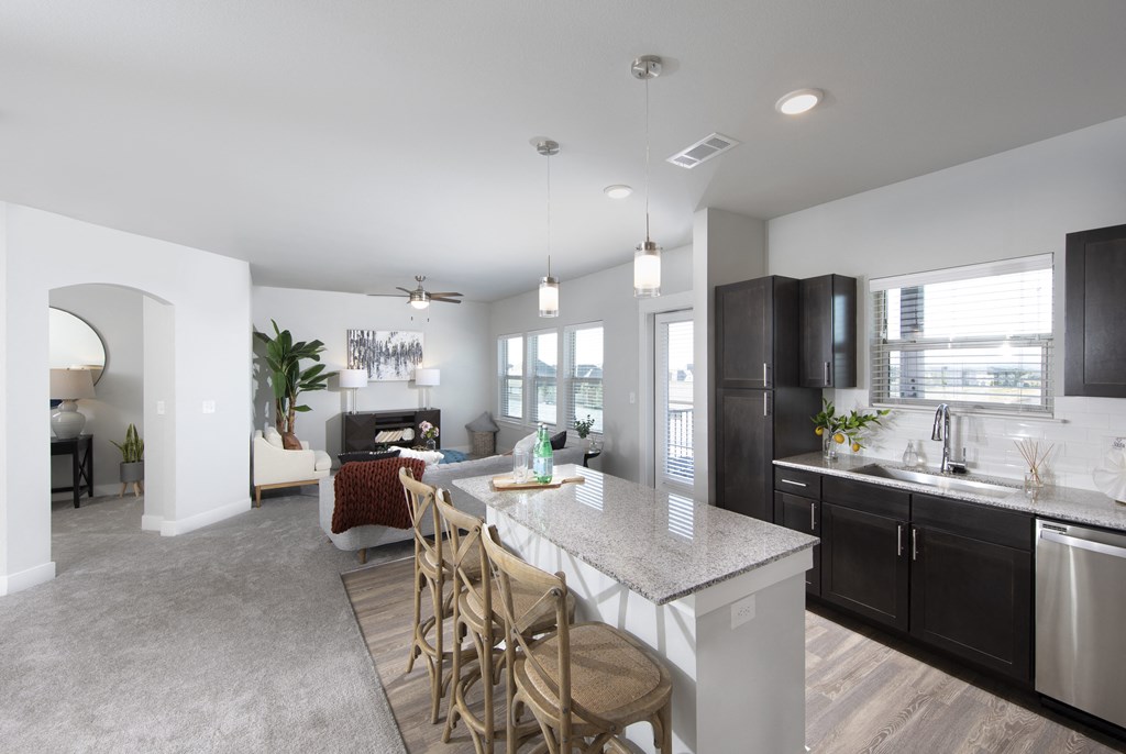 Image of granite countertops and stainless steel appliances