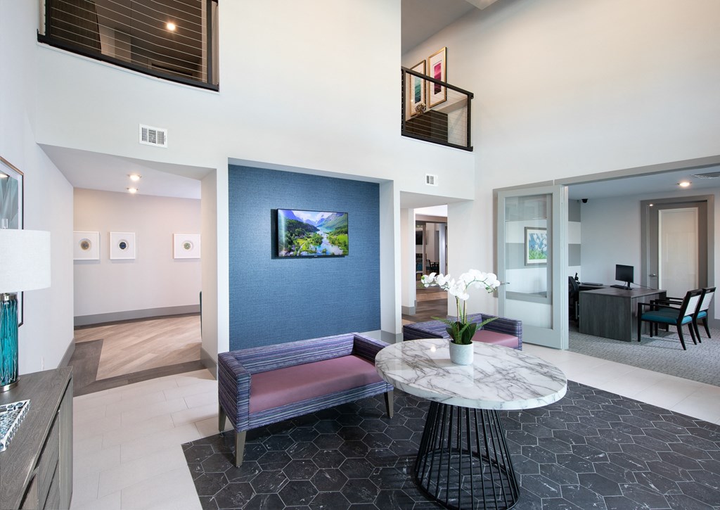 a communal sitting area at a senior apartment community