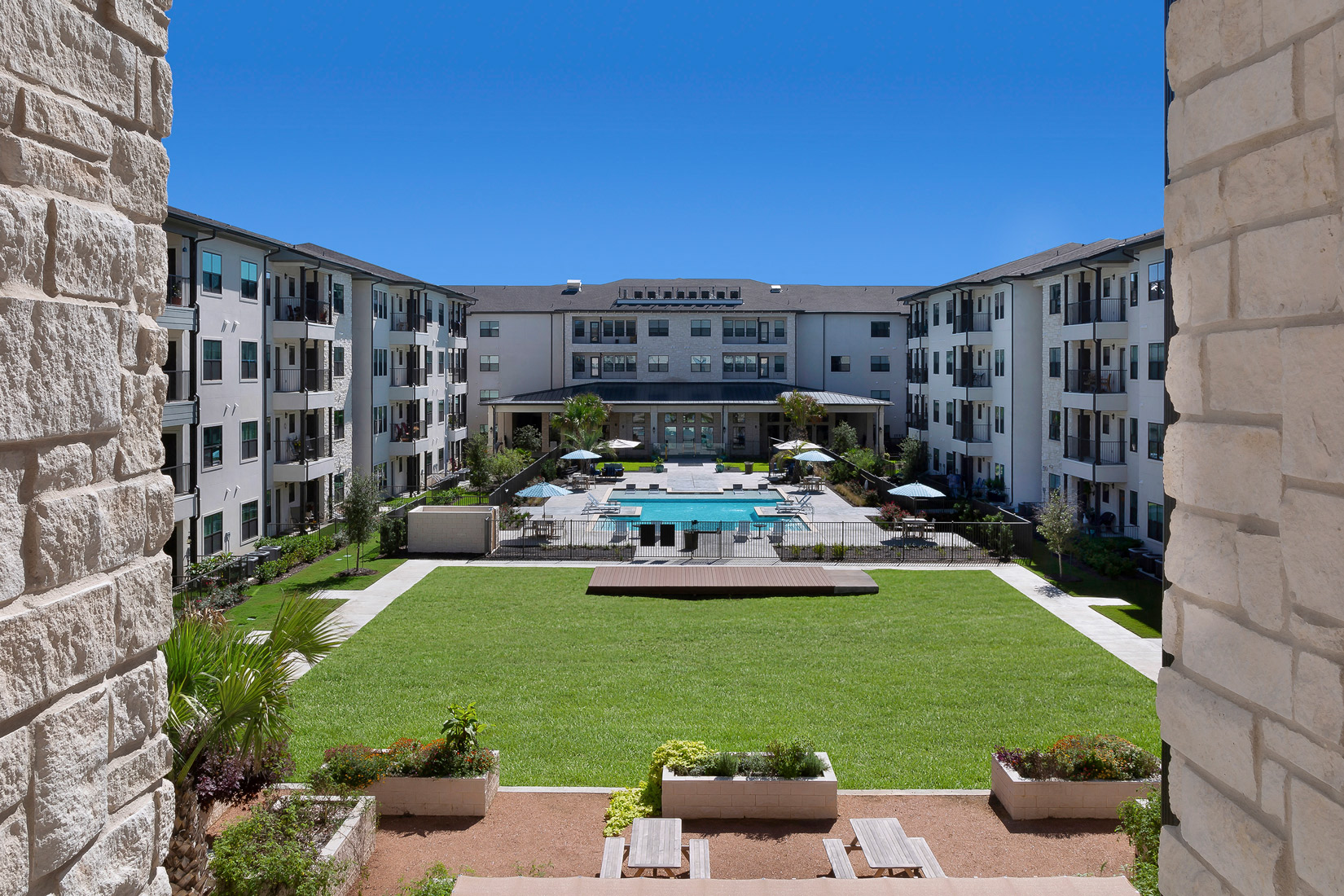 Large Outdoor Multipurpose Green Space at Solea Cedar Park Senior Apartments in Cedar Park Texas