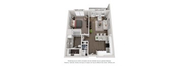 a 1 bedroom floor plan at the crossings at white marsh apartments in white marsh, md