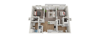 Floor plan image of B2, 2-bedroom apartment