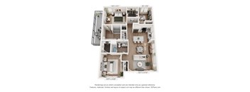 A 3D floor plan of a house with dimensions and a disclaimer at the bottom.