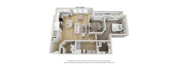 bedroom floor plan an open concept layout with a large closet and a balcony