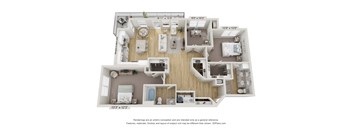 A 3D floor plan of a house with dimensions and a disclaimer at the bottom.