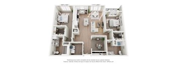 A diagram shows three different floor plans for a studio apartment.
