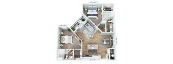 a floor plan of a 3 bedroom apartment with a bathroom and a bedroom floor plan