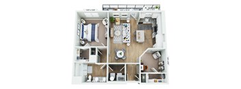 a floor plan of a 1 bedroom apartment at the residences at silver hill in suitland,