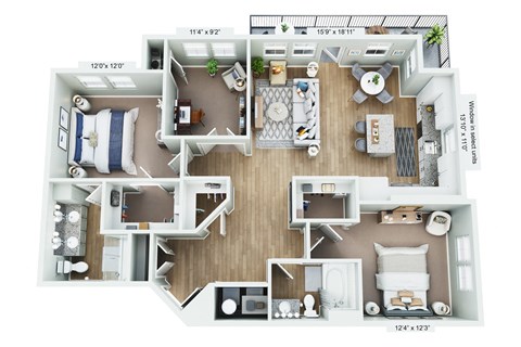 a floor plan of the villas at houston levee west apartments in cordova,
