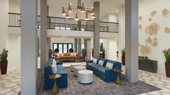 rendering of clubhouse lobby - Photo Gallery 2