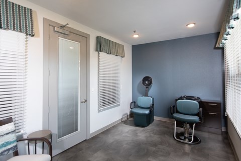 a salon at a senior apartment community