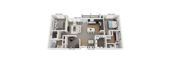 a floor plan of 2 bedroom plus a study apartment