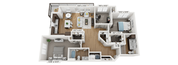 Floor plan image of B4A, 2-bedroom accessible apartment