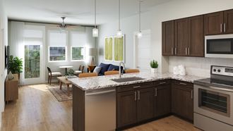 kitchen and stainless steel appliances