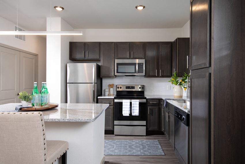 kitchen and stainless steel appliances