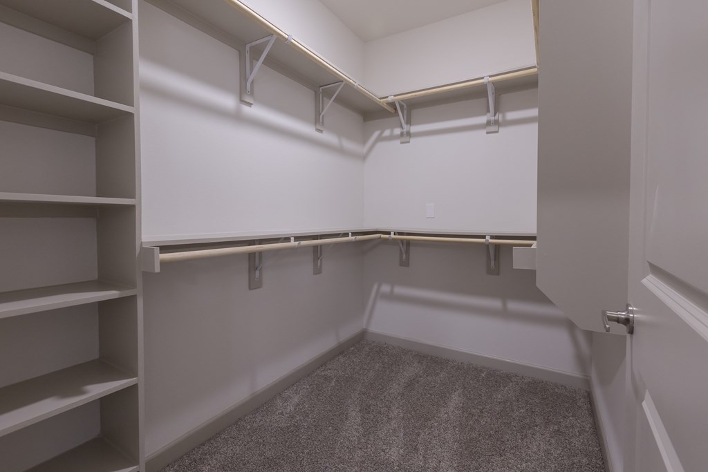 Spacious walk in closets at The Luxe at Cedar Hill in Cedar Hill Texas