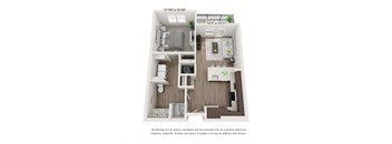 Floor plan image of A1, 1-bedroom apartment