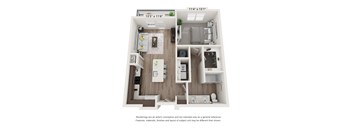 Floor plan image of A2, 1-bedroom apartment