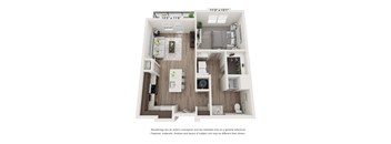 Floor plan image of A2, 1-bedroom apartment