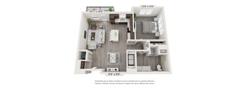 Floor plan image of A3, 1-bedroom apartment