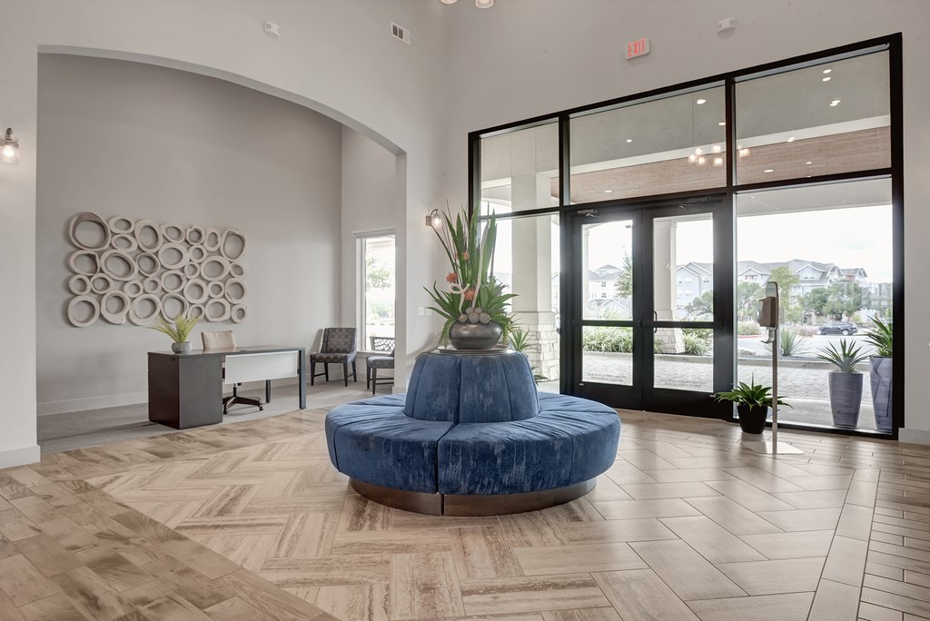 the lobby at the preserve apartments