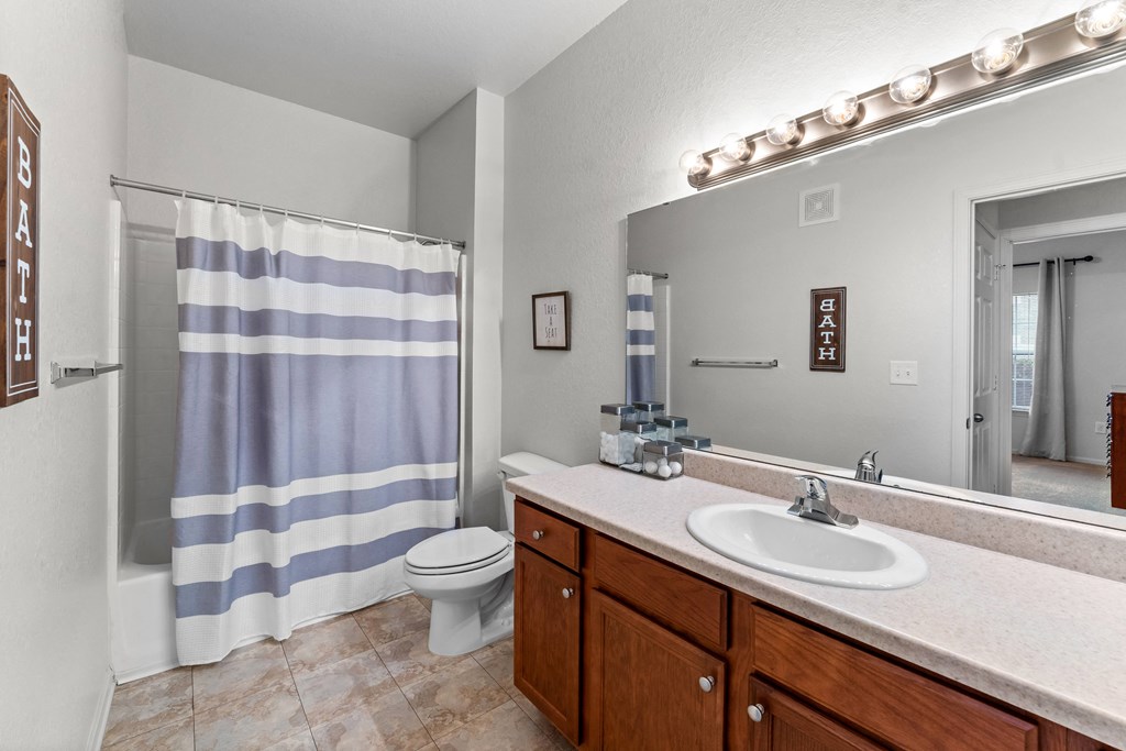 a bathroom with a sink and a toilet and a shower