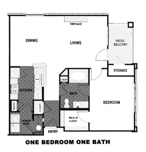 floor plan of the one bedroom one bathroom floor plan with roommates