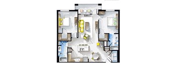 The Alister 2BR Floor Plan at The Roseberry, South Carolina, 29223