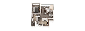 1 bed 1 bath C at The District at Deerfield Residences Apartments, Ohio