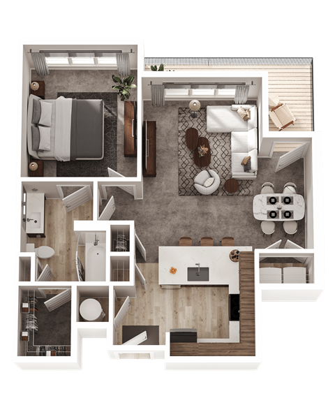 1 bed 1 bath C at The District at Deerfield Residences Apartments, Ohio