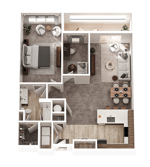 1 bed 1 bath A32 at The District at Deerfield Residences Apartments, Mason, Ohio
