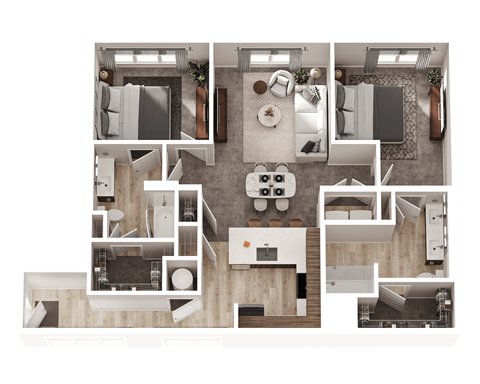 2 bed 2 bath at The District at Deerfield Residences Apartments, Mason, OH, 45040