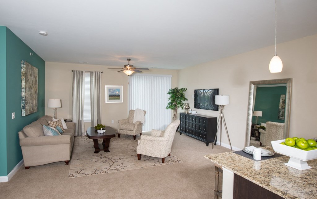 Model Living Room at The Grandstone, Mason, OH