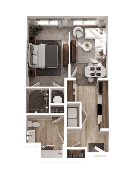 1 bed 1 bath A28 at The District at Deerfield Residences Apartments, Mason, OH