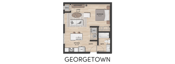 Studio Apartment floor plan in Hudsonville, MI