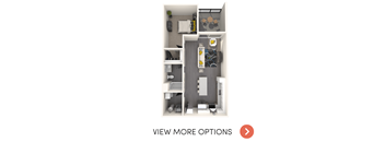 1 bed 1 bath floor plan at The Gem Apartments in Livonia, MI